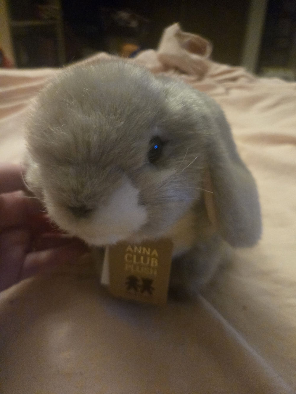 Grey & White Lop-Eared Bunny Plush Toy